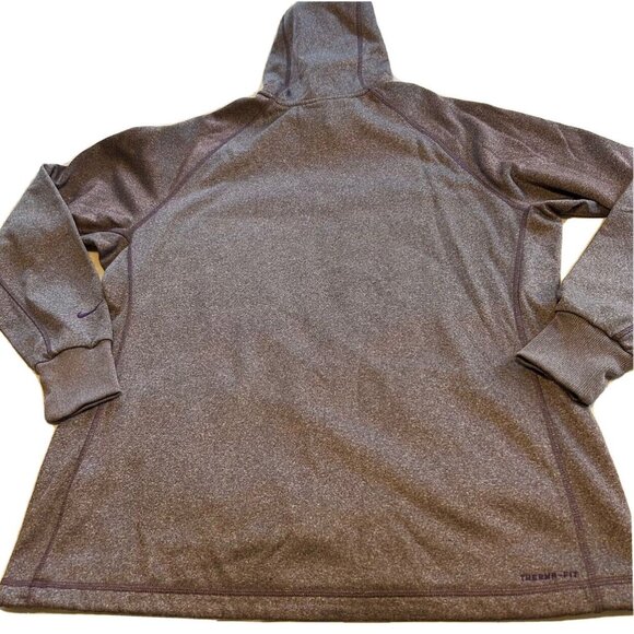NIKE ThermaFit Purple Static Print Pouch Pocket Hoodie Sweatshirt Womens Size XL - Picture 3 of 11
